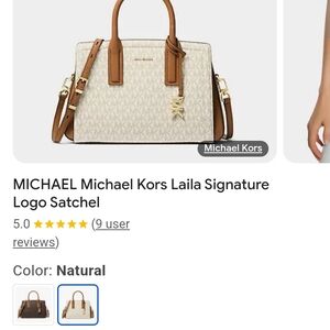 Michael Kors Cream and Brown Satchel